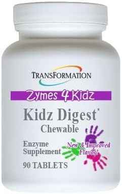 TRANSFORMATION THE GENESIS OF GOOD HEALTH Enzymes Kidz Digestive Enzyme Supplement Chewable, Promote Healthy & Complete Digestion & Elimination for Children, 90 Tablets