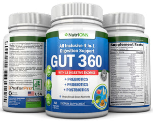 4-in-1 Probiotics, Prebiotics & Postbiotics with 18 Digestive Enzymes for Women & Men - Complete Gut & Digestive Support Supplement - PrimeBioHealth - canada supplements