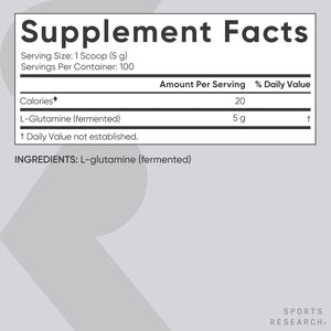 Sports Research L-Glutamine - Workout Recovery, Immune Health & Gut Health Support - 5 G Per Serving - 17.64 Oz Sports Research buy supplements Au