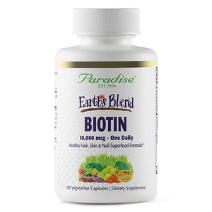 Paradise Herbs Earth's Blend Biotin Supplement, Hair, Skin & Nails, Whole Body Health, Vegan, Non-GMO, 90 Vegetarian Capsules Paradise HerbsBuy Supplements Australia