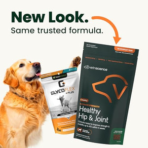 VetriScience Ultimate Strength Healthy Hip & Joint Chews, GlycoFlex Glucosamine, Chondroitin and Green-Lipped Mussel Joint Support Supplement for Dogs, Soothe Joint Discomfort, Duck, 120 Count VETRISCIENCEBuy Supplements Australia