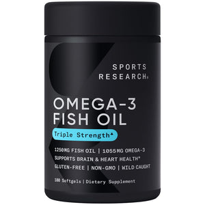 Sports Research Omega-3 Fish Oil, Triple Strength, 180 Softgels Sports Research buy supplements Au