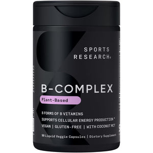 Sports Research Vitamin B-Complex - Full Spectrum of B Vitamins - 90 Liquid Veggie Capsules Sports Research buy supplements Au