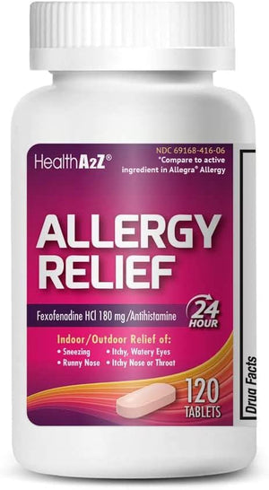 HealthA2Z Fexofenadine Hydrochloride 180mg, Antihistamine for Allergy Relief, 24-Hour Antihistamine for Allergy Relief (120 Count (Pack of 1)) HealthA2ZÂ buy supplements Au