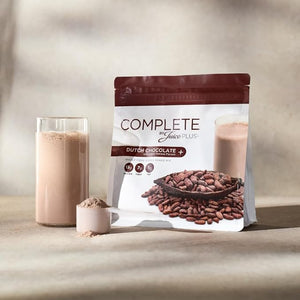 Complete by JuicePlus+ Dutch Chocolate Shakes - Plant-Based Nutrition - Whole Food Based Shake Powder with Protein, Fiber & Prebiotics - 30 Servings (2 Pouches, 15 Servings Each) Juice Plus+ buy supplements Au