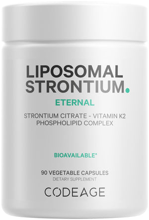 Codeage Liposomal Strontium Supplement - Strontium Citrate, Vitamin K2 MK-7, Liposomal Delivery, Non-GMO, Gluten-Free - 90 Capsules CodeageBuy Supplements Australia