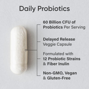 Sports Research Daily Probiotics with Prebiotics, 60 Billion CFU - Vegan Capsules for Gut Health & Digestive Support, Probiotics for Women & Men - Non-GMO Verified & Gluten Free - 30 Count Sports Research buy supplements Au