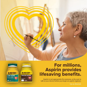 Bayer Aspirin Low Dose 81 mg, Enteric Coated Tablets, Doctor Recommended, Secondary Prevention of Cardiovascular Disease, 300 Safety Coated Tablets (Packaging may vary) Bayer buy supplements Au