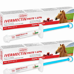 Ivermectin Horse Paste 1.87% | Apple Flavor – 6.08g Syringe for Equine Use Only Up to 1250 LB
