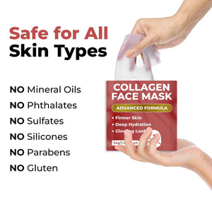 MONIER Collagen Face Mask | Bio-Collagen Real Deep Mask | Overnight Sheet Mask For Glass Skin, Facial Beauty Korean Skin Care, For Dry & Sensitive Skin (4 Pack)