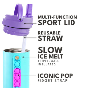 Elemental Iconic Water Bottle for School - 100% Leak-Proof Insulated Water Bottles with Straw Lid & Pop-It Handle - Triple-Wall Insulated & BPA-Free, 20oz โ Blue Tie Dye Elementalย buy supplements Au