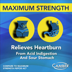 Camber Famotidine Tablets 20 mg Maximum Strength Acid Reducer 500ct Family Pack CAMBER PHARMACEUTICALS, INC buy supplements Au