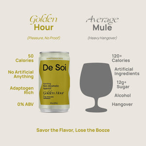 De Soi Golden Hour Mocktails NA Drinks 8 fl oz (12-pack) - Adaptogen Drink, Sparkling Drink with Calming Botanicals, Mocktail Drinks, Gluten Free, No Artificial Flavors De Soi buy supplements Au