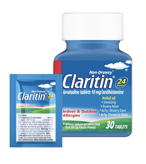 Claritin Allergy Medicine for Adults, 24-Hour Non-Drowsy Loratadine 10mg Pills, Antihistamine, 30 Tablets + 1ct On-The-Go Relief Claritin buy supplements Au