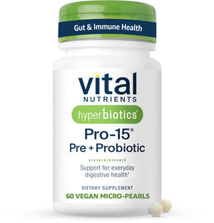 Hyperbiotics Vital Nutrients Pro-15 Prebiotics and Probiotics for Women and Men | 15 Science Backed Strains | Supports Occasional Constipation, Diarrhea, Gas & Bloating | 60 Vegan Time Release Pearls Hyperbiotics buy supplements Au