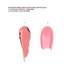 Charlotte Tilbury Icon Baby Lip Duo Kit - Mini K.I.S.S.I.N.G Satin Shimmer Lipstick & Full Size Hall of Fame High Shine Gloss Set - Hydrating Long Lasting Makeup Duo for On-the-Go Glossy Shine Charlotte Tilbury buy supplements Au