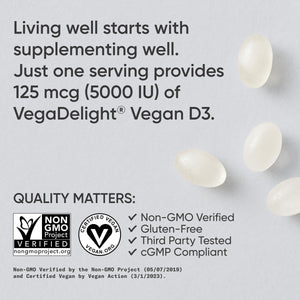 Sports Research Vegan Vitamin D3 5000IU (125 mcg) with Coconut Oil | 100% Plant-Based Vitamin D for Bone, Joint & Immune Support | Carrageenan Free, Vegan Certified & Non-GMO Verified (60 Softgels) Sports Research buy supplements Au