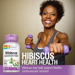SOLARAY Hibiscus Flower Extract Sabdariffa Supplement - 250 mg, Healthy Cardiovascular Function Support for Men and Women, Non-GMO, Vegan Capsules - 60 Count VegCaps SOLARAYBuy Supplements Australia