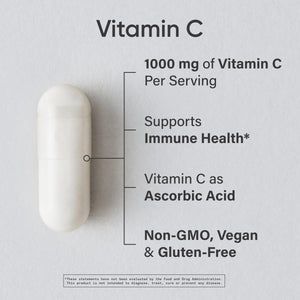 Sports Research High Potency Vitamin C Supplement - Vegan Veggie Capsules for Antioxidant Activity & Immune Support - Non-GMO Verified & Gluten Free - Ascorbic Acid Vitamin C 1000mg, 240 Count Sports Research buy supplements Au