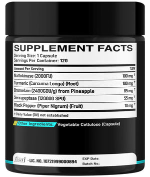 DEDICAD 4-in-1 Nattokinase 2000 Fu, Turmeric, Bromelain, Serrapeptase - Spike Protein Detox - Body Balance, Circulation Health & Immune System - 120 Capsules 4-Month Supply DEDICADÂ buy supplements Au
