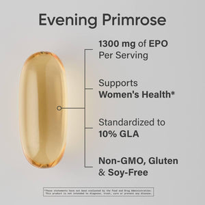 Sports Research Evening Primrose Supplement from Cold Pressed Oil - Softgels for Women’s Health & Skin Health - Gluten Free & Non-GMO GLA - High Potency 1300mg, 120 Count Sports Research buy supplements Au