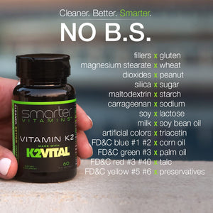 Smarter Vitamin K2 MK7 100mcg, Made with K2VITAL and Kale, 60 Liquid Softgels SmarterVitamins buy supplements Au