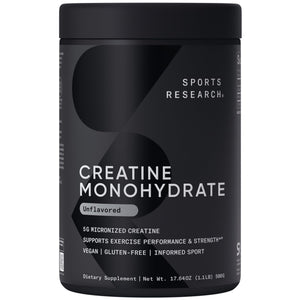 Sports Research Creatine Monohydrate - Gain Lean Muscle, Improve Performance and Strength and Support Workout Recovery* - 5 g Micronized Creatine - 17.64 oz Sports Research buy supplements Au