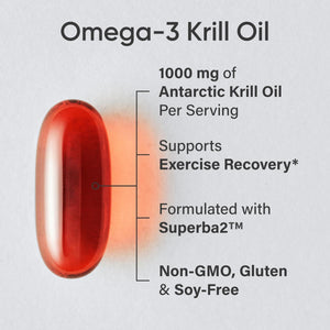 Sports Research Krill Oil Supplement with EPA & DHA Omega 3, Phospholipids & Astaxanthin from Antarctic Krill - Highest Concentration of Krill Oil for Men & Women - 1000mg, 60 Softgel Capsules Sports Research buy supplements Au