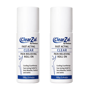 ClearZal Fast Acting Clear Pain Relieving Roll On Cooling Relief of Joint Pain, Muscle Pain, Muscle Soreness, and Swelling from Bruises or Injury - Non-Greasy - Homeopathy, 3.4oz Made in USA ClearzalBuy Supplements Australia