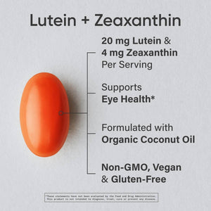 Sports Research® Lutein and Zeaxanthin Capsules - Eye Health Support Supplement Made with Lute-Gen® and Organic Coconut Oil - Vegan Friendly & Non-GMO Verified - 120 Veggie Softgels Sports Research buy supplements Au