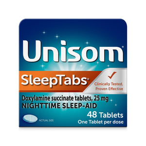 Unisom SleepTabs, Nighttime Sleep-aid, Doxylamine Succinate, 48 Tablets Unisom buy supplements Au