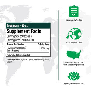 NutraMedix Bromelain Supplements - Proteolytic Enzymes from Pineapple Stems + Bromelain 1,000mg - Designed to Offer Digestion, Exercise and Joint Support - Gluten, Soy and Dairy-Free (60 Capsules) NutraMedix buy supplements Au