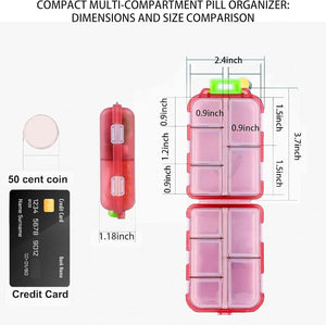 Pill Organizer with Medicine Labels Travel Daily Pill Container Mini Medication Organizer Storage Pill Organizer Travel Essentials Pill Case 7 Day (Pink & 161 Lables) iouwei buy supplements Au