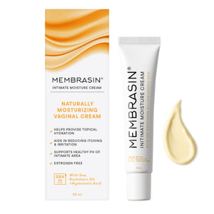 Membrasin Vaginal Moisture Cream with Hyaluronic Acid, Relieves Vaginal Dryness, Itching and Burning, Menopause Support, Hormone Free, Plant Based Formula with Omega 3 6 7 9 and Vitamin E, 50 ml Membrasin buy supplements Au