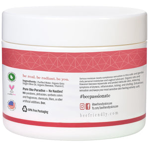 BeeFriendly Organic Vaginal Moisturizer, USDA Certified, Natural Vulva Cream For Dryness, Itching, Irritation, Redness, Chafing Of Vagina Due To Menopause & Thinning 2 oz BeeFriendly buy supplements Au