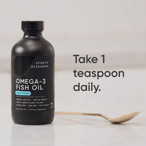 Sports Research® Omega-3 Fish Oil, 8oz Glass Bottle - 4685mg of Wild Caught Alaska Pollock Fish Oil per Serving - Easy-to-Take Liquid · Lemon Flavor · Non-GMO · MSC Certified Sustainable - 48 Servings Sports Research buy supplements Au
