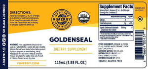Vimergy USDA Organic Goldenseal Supplement – 57 2mL (2 Droppers or 48-54 Drops) Servings (200mg Extract Per Serving). Vegan, Alcohol-Free Golden Seal herb Drops Great for Tea (115 mL)