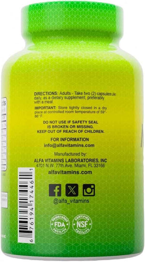 ALFA VITAMINS Menopax Women's Formula, Gluten Free Vitamin for Menstrual Health and Overall Wellness, Supports Joints, Energy, and Cycle Balance, Dietary Supplement for Women, 100 Capsules