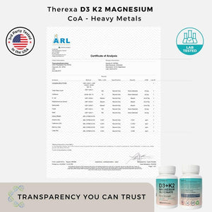THEREXA Vitamin D3 K2 Magnesium Supplement - Extra Strength with 10000 IU Vitamin D3, Magnesium Glycinate and 200 mcg K2 MK-7 Vitamin Supplements Complex, for Women & Men - 300 Softgels THEREXA buy supplements Au
