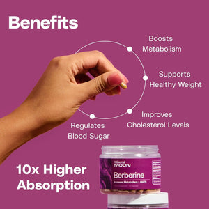 Mineral Moon Premium Berberine Supplement Body Composition, 60 Capsules - with Cissus Quadrangularis & Berberine Phytosome - Supports Overall Wellness Mineral MoonBuy Supplements Australia
