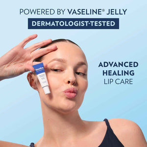 Vaseline Lip Therapy Advanced Healing 3-Pack – White Petroleum Moisturizing Lip Balm for Extremely Dry Lips, 0.35 Oz Ea