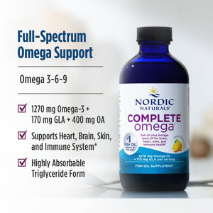 Nordic Naturals Complete Omega, Lemon Flavor - 8 oz - 1270 mg Omega-3 - EPA & DHA with Added GLA - Healthy Skin, Cognition, Positive Mood - Non-GMO - 48 Servings Nordic NaturalsBuy Supplements Australia