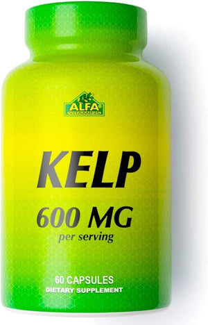 ALFA VITAMINS Kelp Supplement, 600mg of Natural Seaweed Kelp (Ascophyllum Nodosum), Rich in Iodine & Fucoidan, Supports Thyroid & Metabolic Function, Daily Vitamins for Wellness, Non GMO, 60 Tablets