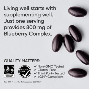 Sports Research Blueberry Capsules - Made from Organic Blueberries with Organic Extra Virgin Olive Oil - Non-GMO & Gluten Free - 60 Liquid Softgels Sports Research buy supplements Au