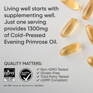 Sports Research Evening Primrose Supplement from Cold Pressed Oil - Softgels for Women’s Health & Skin Health - Gluten Free & Non-GMO GLA - High Potency 1300mg, 120 Count Sports Research buy supplements Au