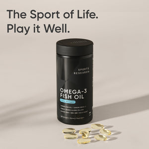 Sports Research® Omega-3 Fish Oil 1250 - Triple Strength Fish Oil Supplement from Wild Alaska Pollock - MSC Certified Sustainable · Non-GMO · Soy Free - 180 Softgel Capsules Sports Research buy supplements Au