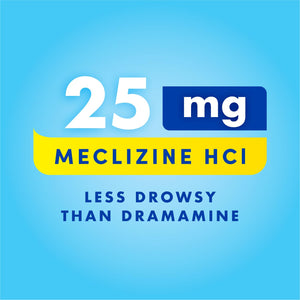 Bonine Non-Drowsy for Motion Sickness Relief, Sea Sickness, Car Sickness, Nausea, & Vomiting - Meclizine HCI 25mg, Travel-Sized - 16ct Raspberry Chewable Tablets (Packaging May Vary) Bonine buy supplements Au
