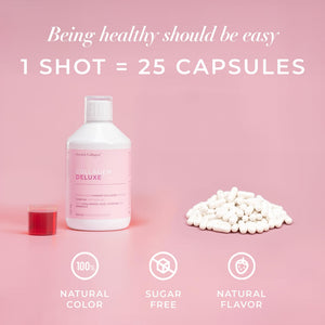 Swedish Collagen Deluxe 12,500 mg Hydrolyzed Marine Collagen Liquid Supplement - 20 Day Supply, 500 ml, Type 1 & 3 | Peptides & Vitamins for Hair, Skin, Nails, Joints | Clinically Tested | Sugar Free Swedish Collagen buy supplements Au