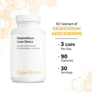 Supersmart - Desmo Forte ™ - Liver Support Supplement - 1:2 Liquid Extract of Desmodium Asdscendens | Non-GMO & Gluten Free - 250 ml Supersmart buy supplements Au