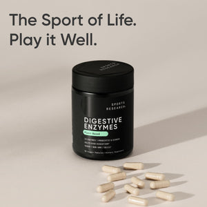 Sports Research Digestive Enzymes with Probiotics & Ginger - Plant Based for Dairy, Protein, Sugar & Carbs - Non-GMO Verified & Vegan Friendly (90 Veggie Capsules) Sports Research buy supplements Au